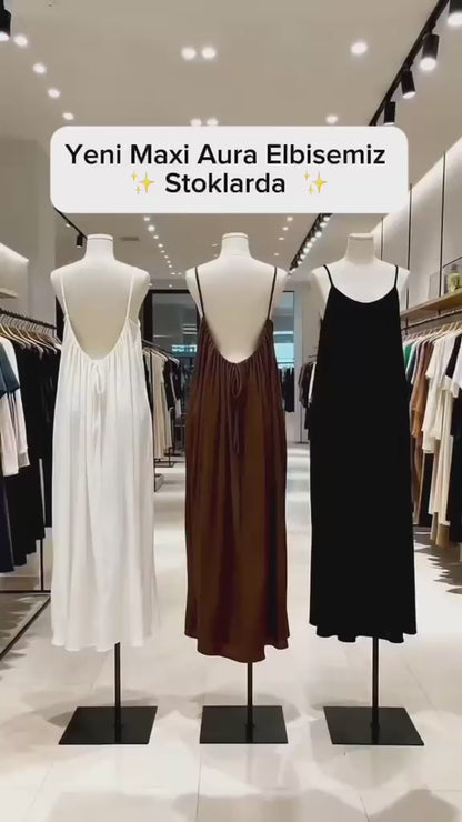 DEKOLTELİ AURA ELBİSE